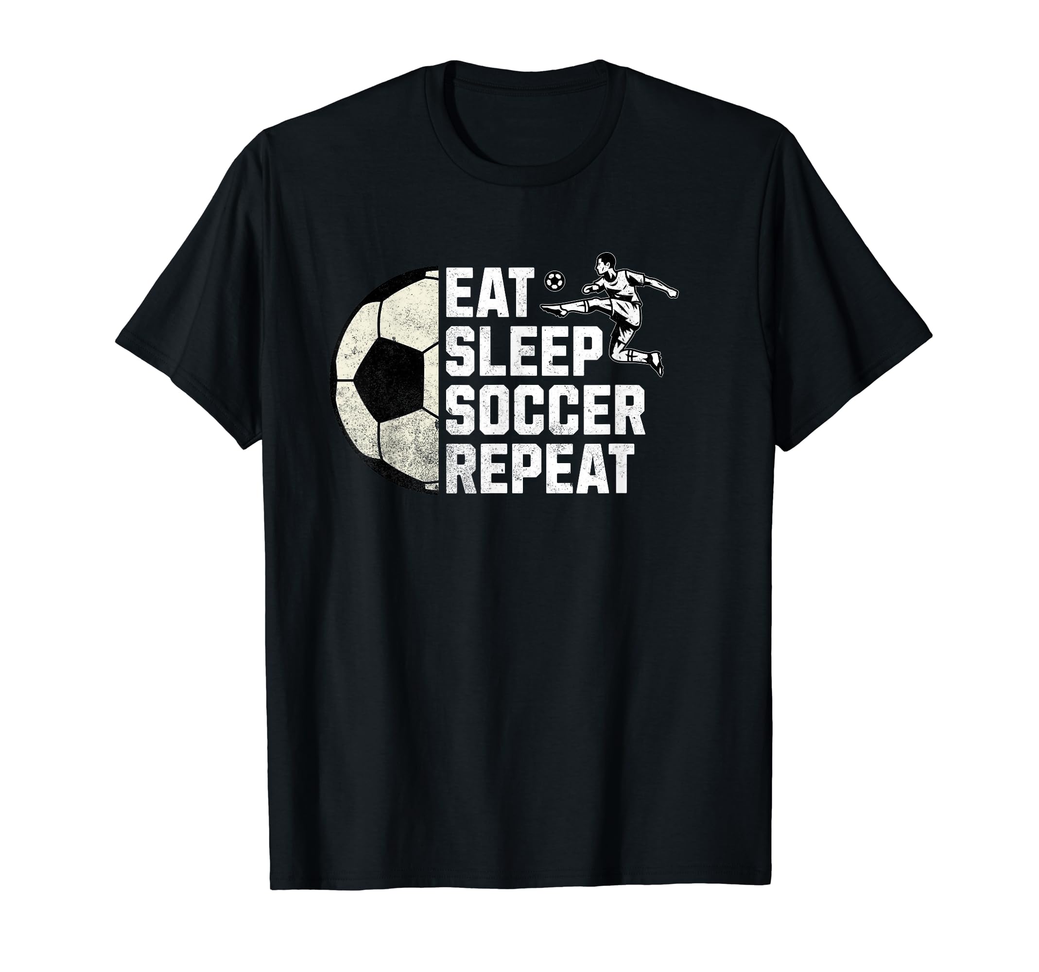 Eat Sleep Soccer Repeat T-Shirt - Minimalist Print Unisex