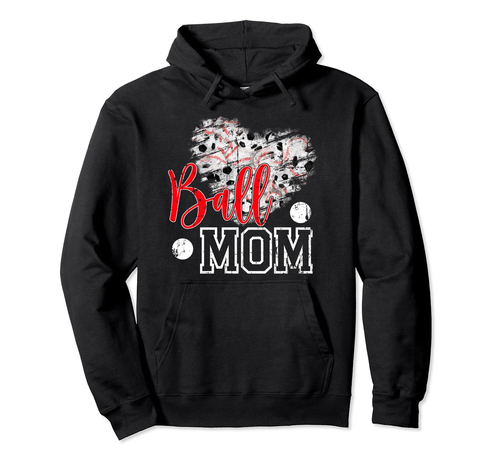 Ball Mom Soccer Baseball Mom Baseball Hoodie - Trendy Graphic for Adults