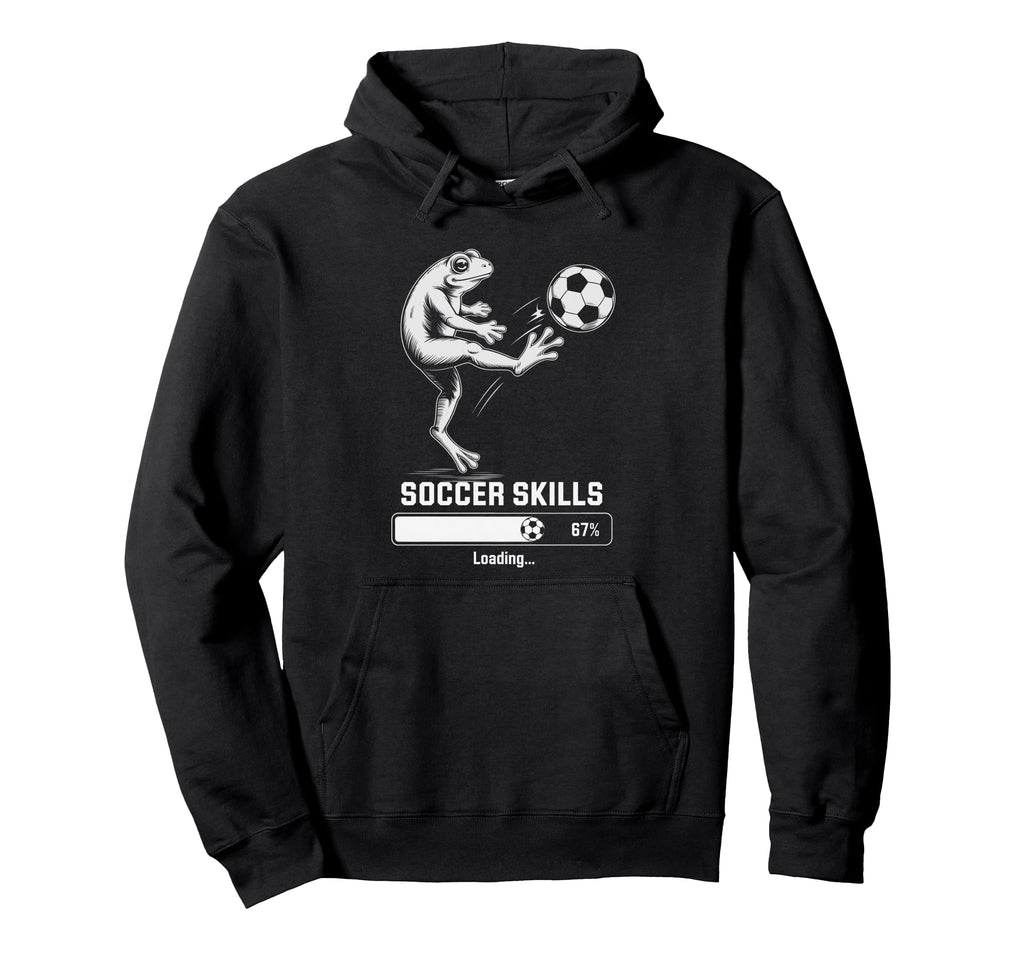 Kawaii Frog Soccer Skills Loading Win Coach Hoodie - Trendy Graphic Unisex