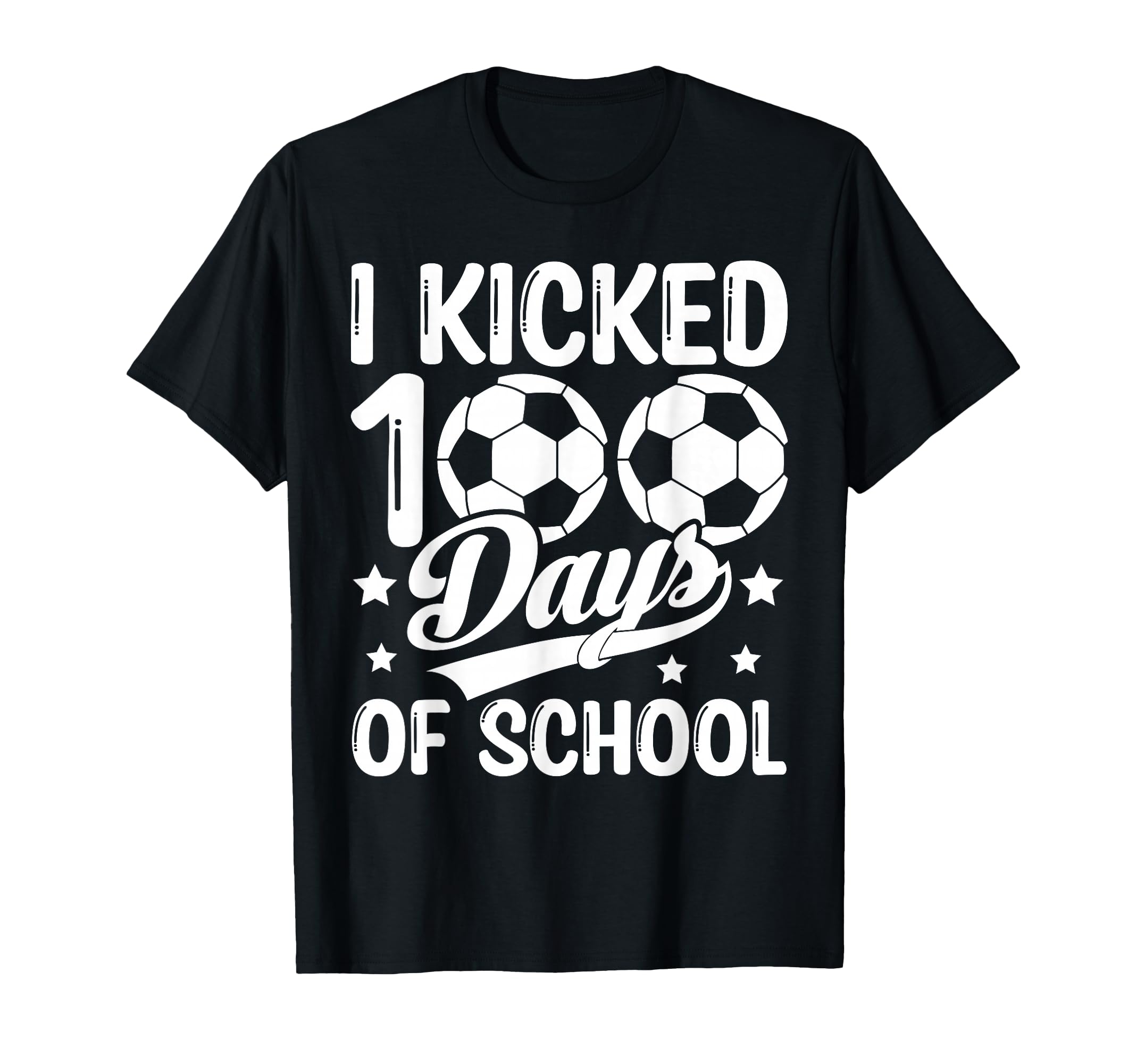 I Kicked 100 Days School Soccer Students T-Shirt - Trendy Graphic Unisex