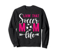 Livin That Soccer Mom Life Soccer Sweatshirt - Minimalist Print for Adults