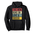 This Mom Runs Love And Soccer Funny Hoodie - Minimalist Print Unisex