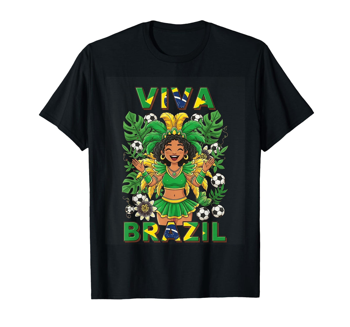 Viva Brazil Soccer Fan Tropical Vibe T-Shirt - Streetwear Style Unisex