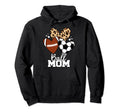 Ball Mom Funny Soccer Football Mom Heart Hoodie - Minimalist Print Unisex
