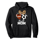 Ball Mom Funny Soccer Football Mom Heart Hoodie - Minimalist Print Unisex