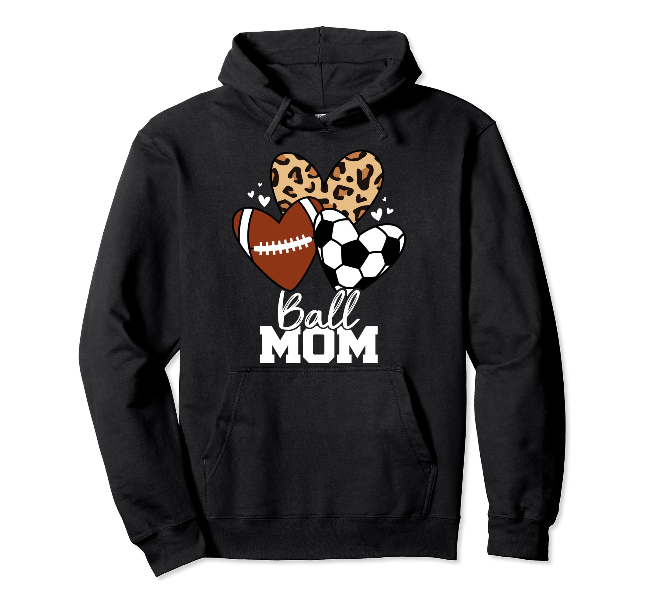 Ball Mom Funny Soccer Football Mom Heart Hoodie - Minimalist Print Unisex