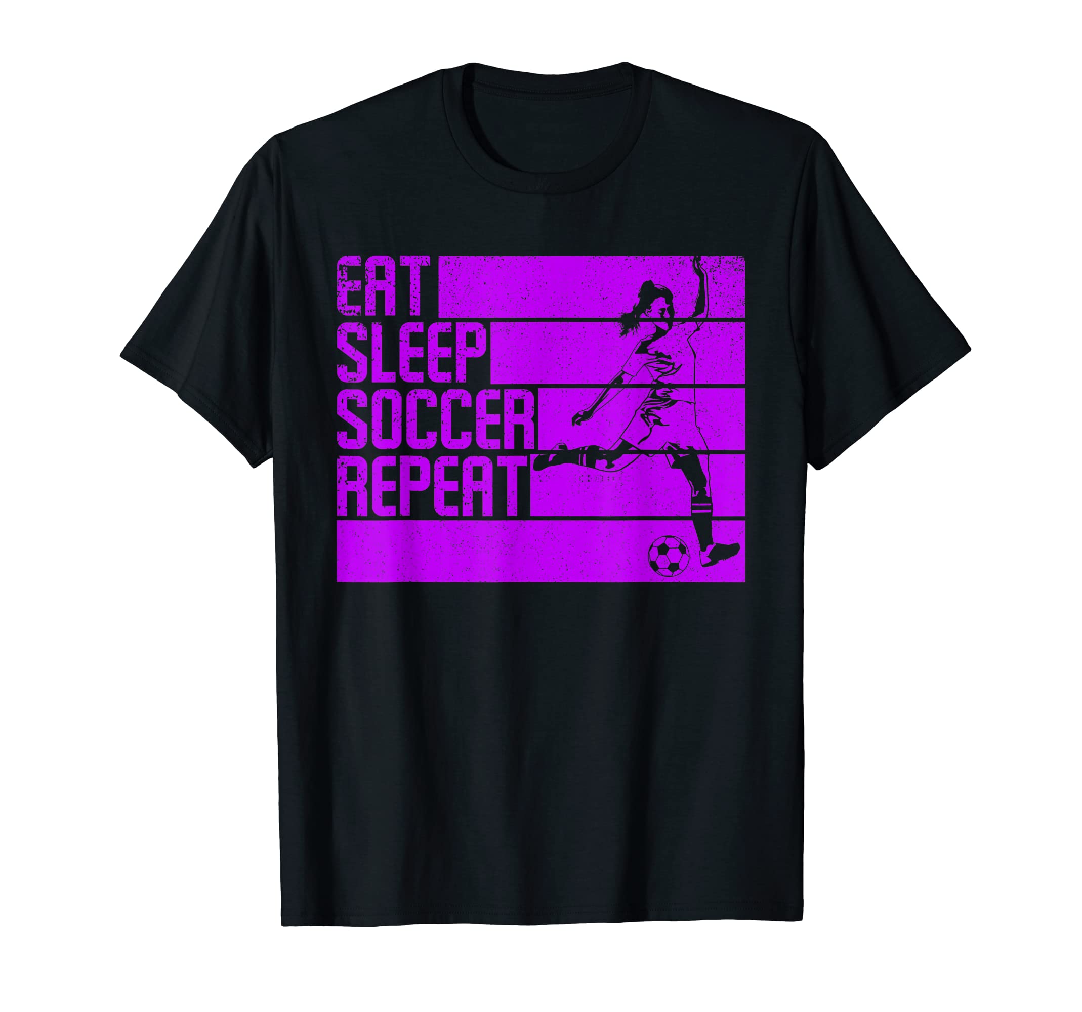 Eat Sleep Soccer Repeat Funny Footballer T-Shirt - Trendy Graphic Unisex