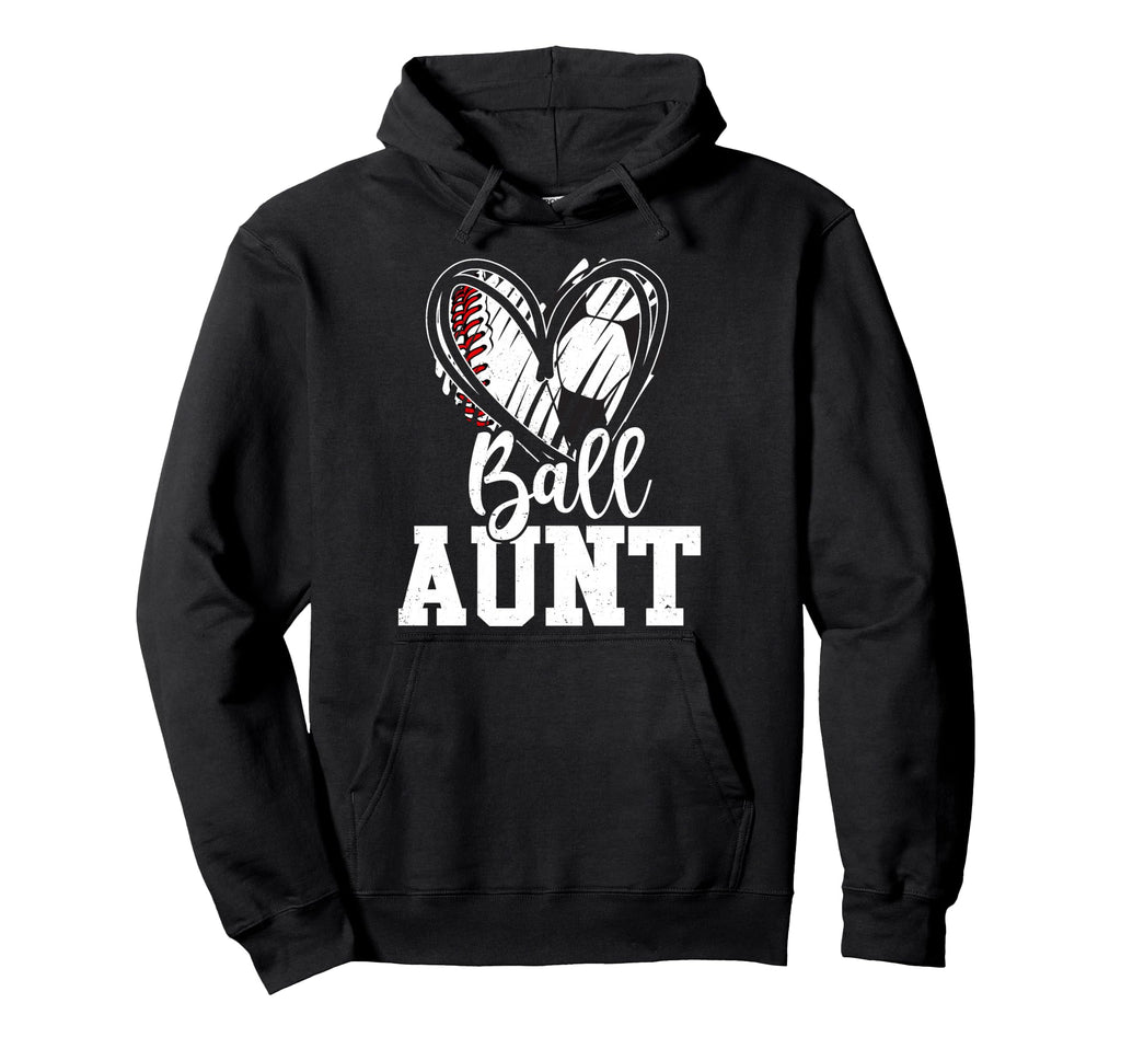 Ball Aunt Baseball Soccer Aunt Hoodie - Unique Graphic for Adults