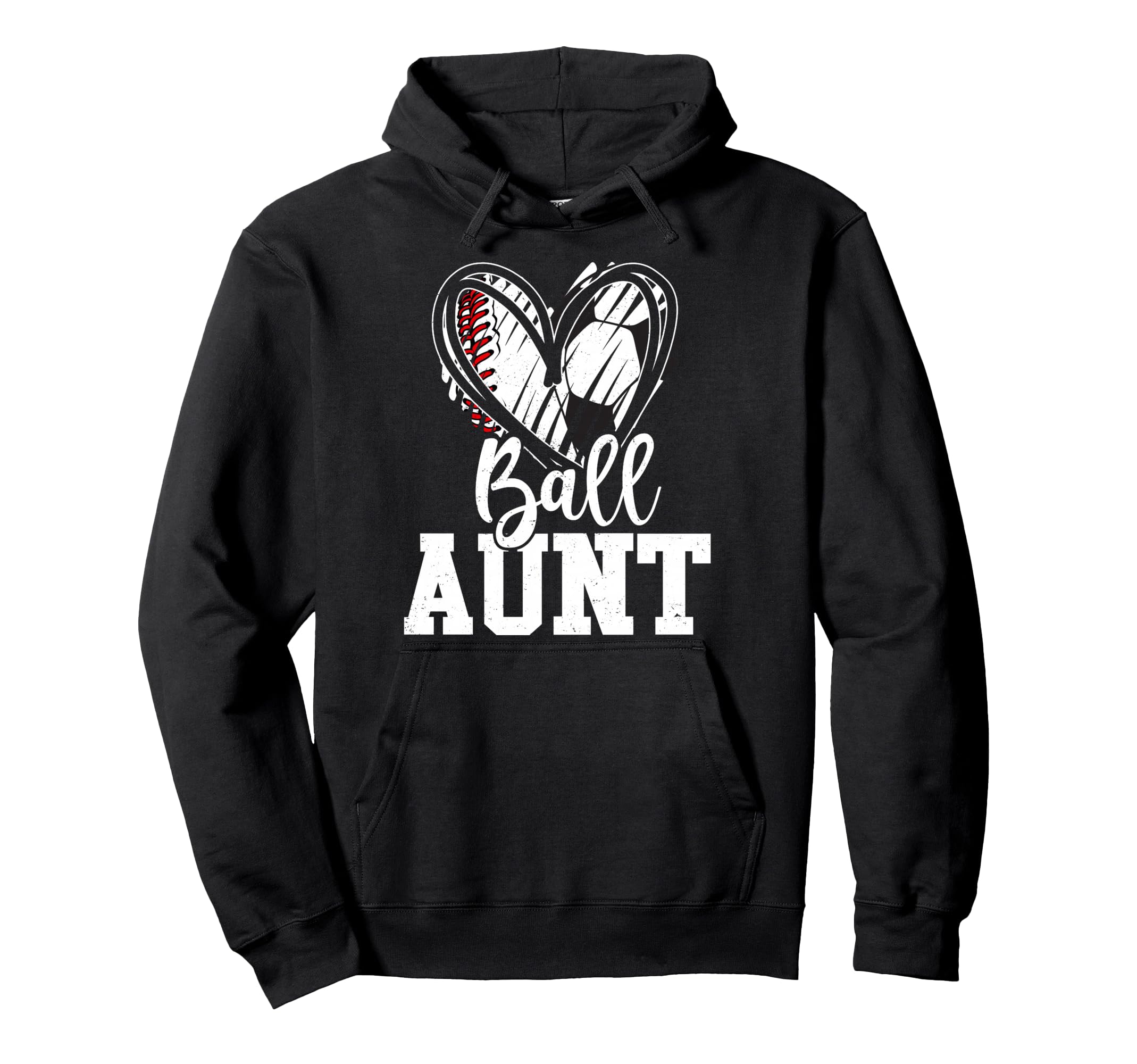 Ball Aunt Baseball Soccer Aunt Hoodie - Unique Graphic for Adults