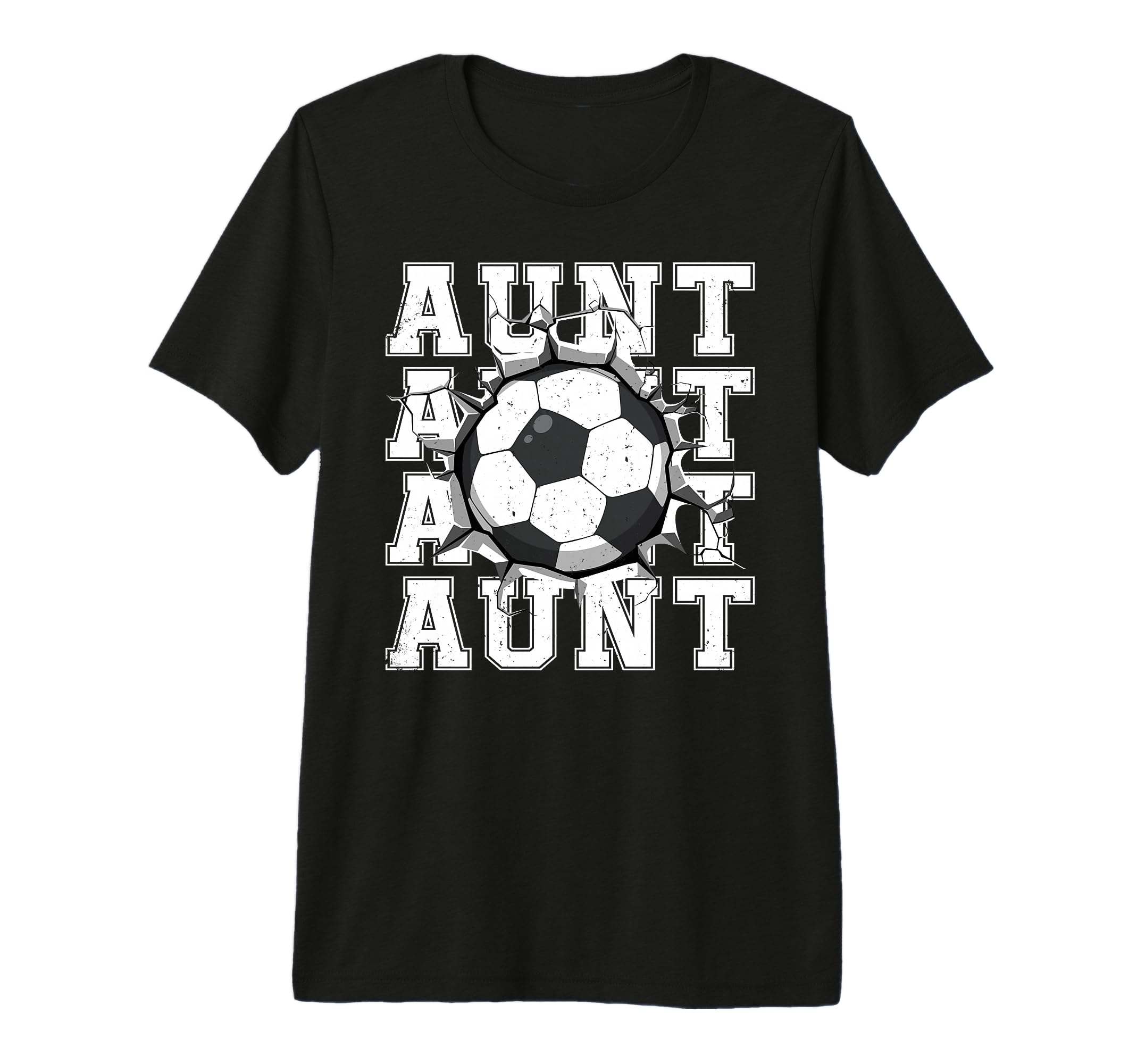 Soccer Aunt Cracked Wall Family Matching T-Shirt - Minimalist Print Unisex