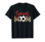 Sport Mom Leopard Mothers Day Soccer T-Shirt - Unique Graphic for Adults