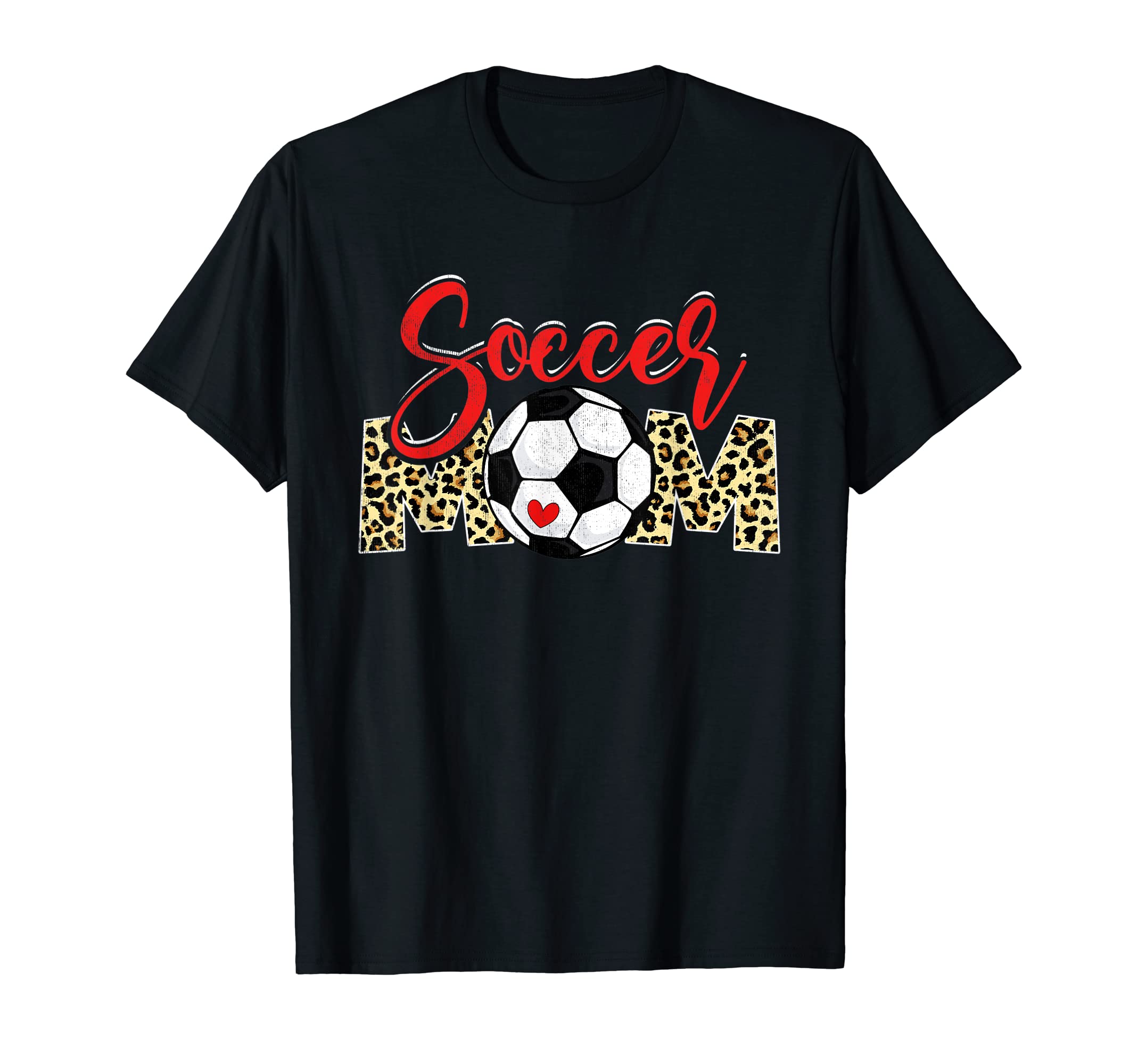 Sport Mom Leopard Mothers Day Soccer T-Shirt - Unique Graphic for Adults