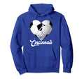 Cincinnati Soccer Heart Distressed Hoodie - Aesthetic Graphic Unisex