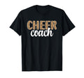 Cheer Coach Leopard Cheerleading Coach T-Shirt - Aesthetic Graphic Unisex