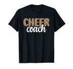 Cheer Coach Leopard Cheerleading Coach T-Shirt - Aesthetic Graphic Unisex