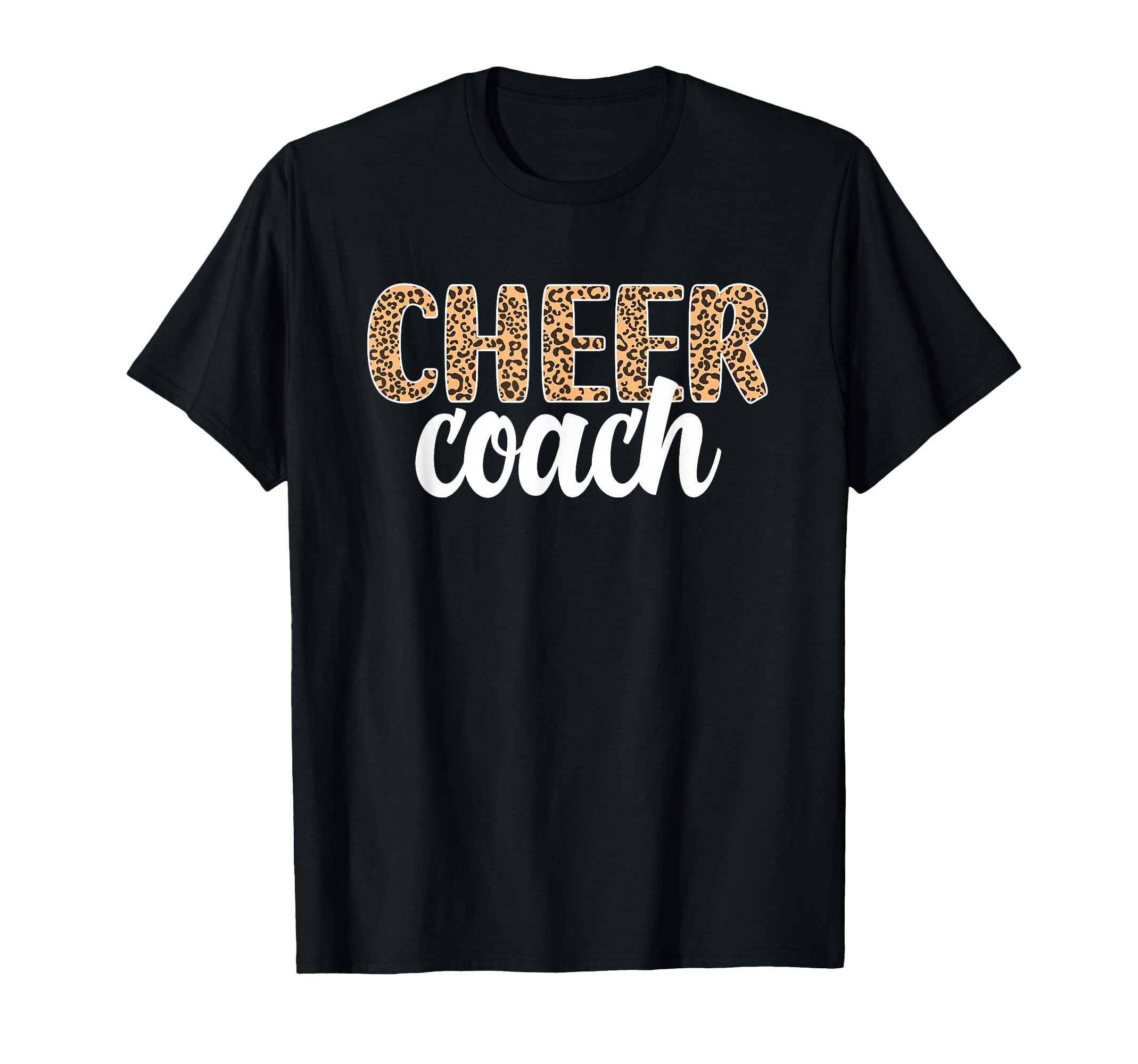 Cheer Coach Leopard Cheerleading Coach T-Shirt - Aesthetic Graphic Unisex