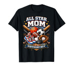 All Star Mom Basketball Soccer T-Shirt - Casual Everyday Wear Men Women