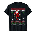 Merry Kickmas Soccer Lover Football T-Shirt - Casual Everyday Wear Unisex