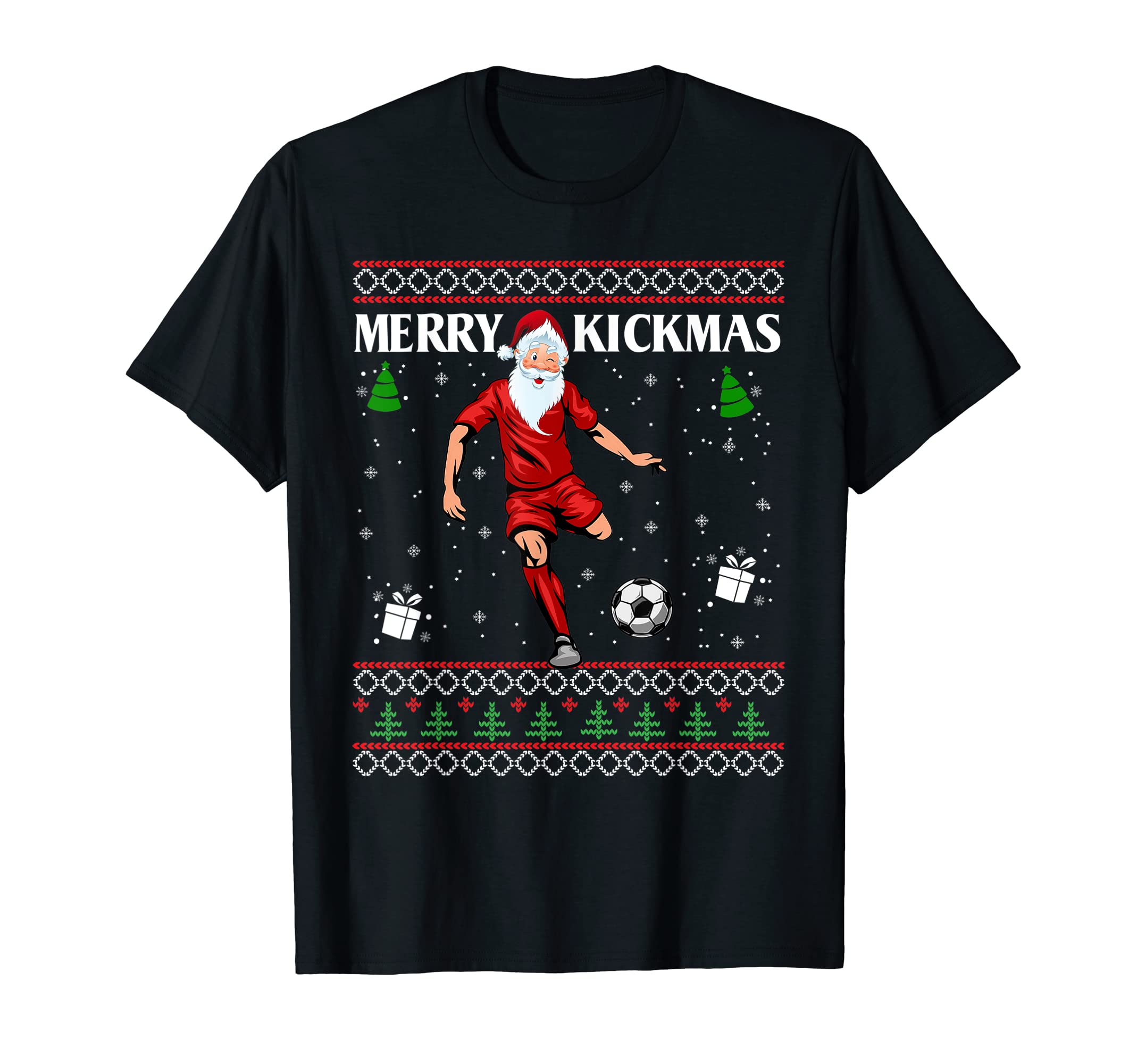 Merry Kickmas Soccer Lover Football T-Shirt - Casual Everyday Wear Unisex