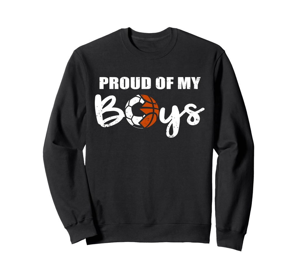 Proud My Funny Soccer Basketball Mom Sweatshirt - Graphic Print Unisex