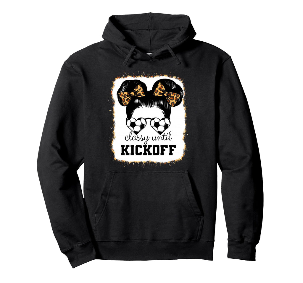 Classy Until Kickoff Bleached Leopard Funny Hoodie - Graphic Print Unisex