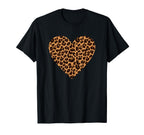 Cheetah Leopard Heart Small T-Shirt - Graphic Print Unisex