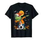 Dabbing Zombie Playing Soccer T-Shirt - Novelty Apparel for Adults
