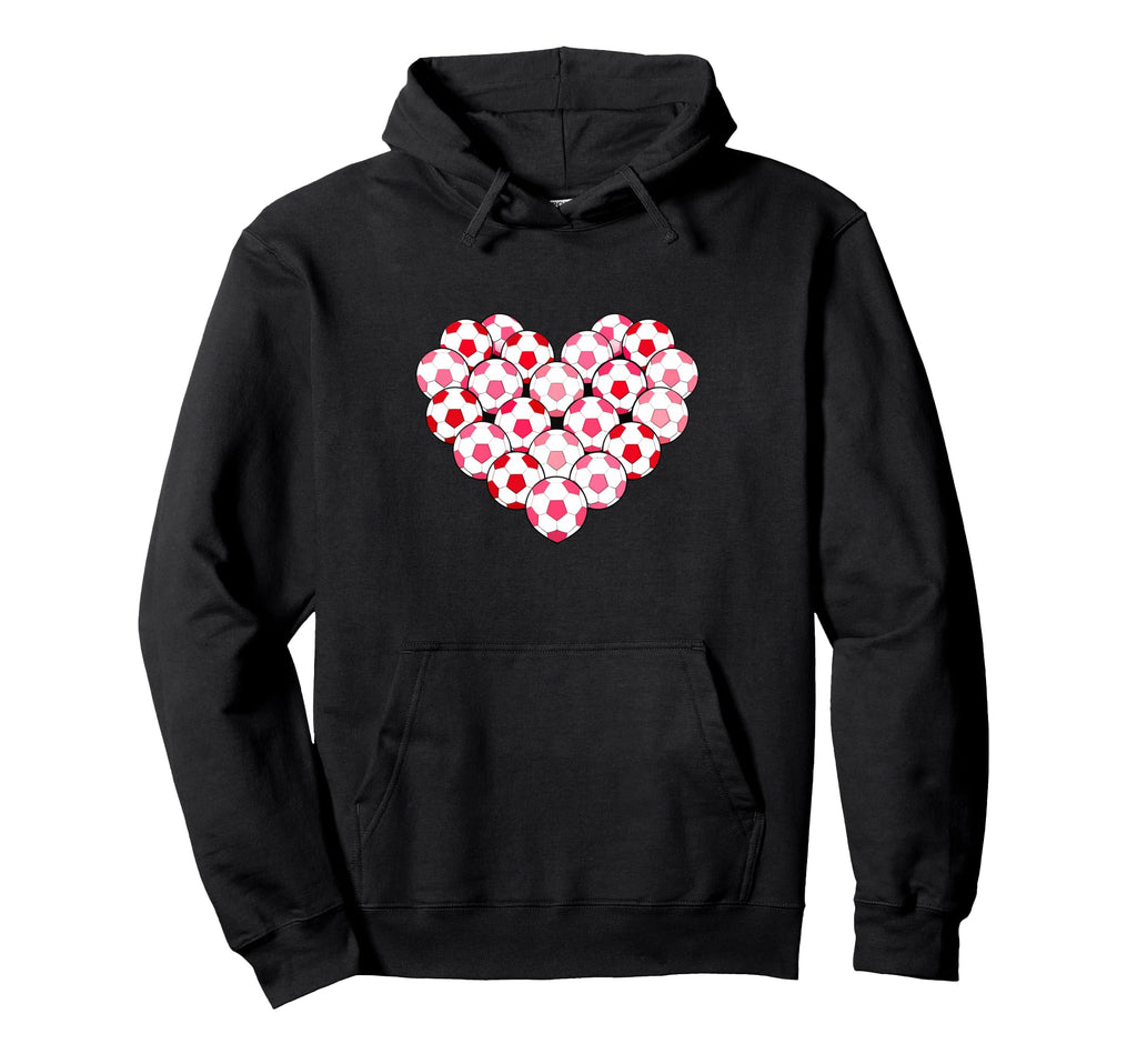 Heart Shaped Soccer Ball Artwork Hoodie - Minimalist Print Unisex