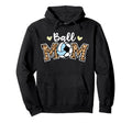 Ball Mom Leopard Funny Soccer Hoodie - Fun Novelty Design Unisex