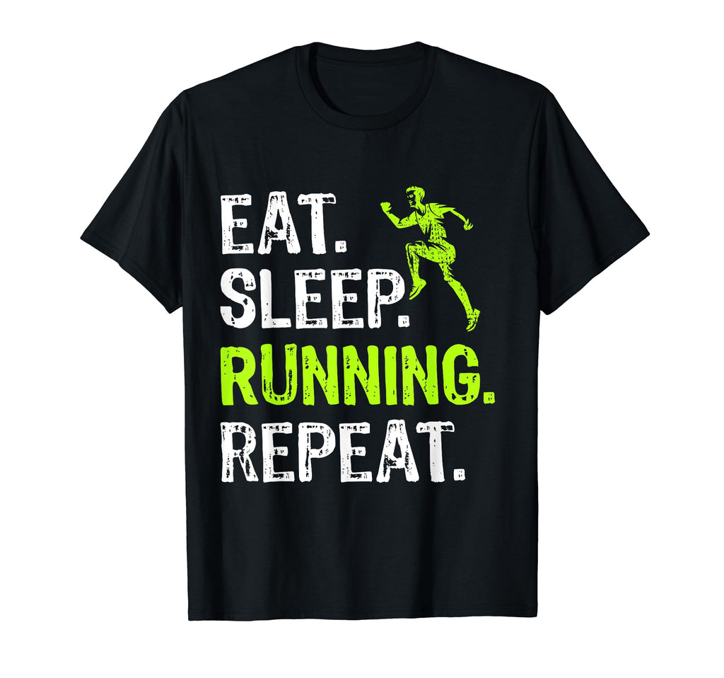 Eat Sleep Running Repeat Running Player T-Shirt - Minimalist Print Unisex