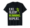 Eat Sleep Running Repeat Running Player T-Shirt - Minimalist Print Unisex