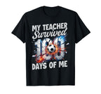 Teacher Survived 100 Days Me 100Th Day T-Shirt - Minimalist Print Unisex