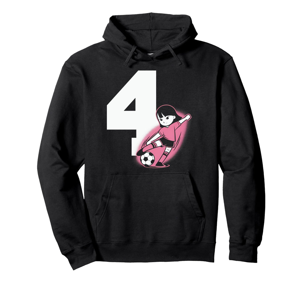 4 Soccer Birthday Gift Soccer Fan Sports Hoodie - Aesthetic Graphic Unisex