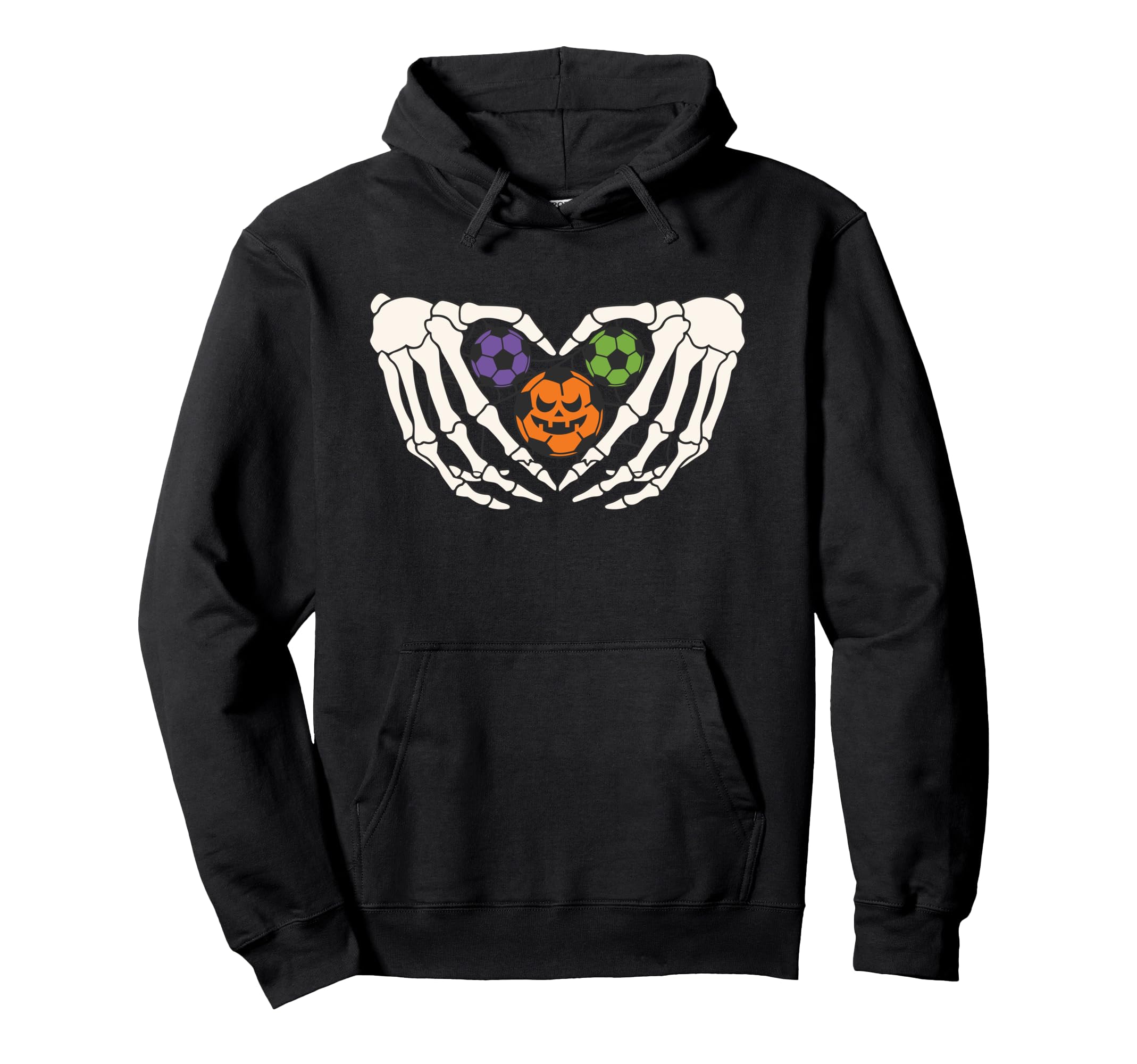 Funny Soccer Halloween Skeleton Hands Hoodie - Fun Novelty Design Unisex