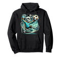 Halloween Skeleton Goalie Soccer Hoodie - Fun Novelty Design Unisex