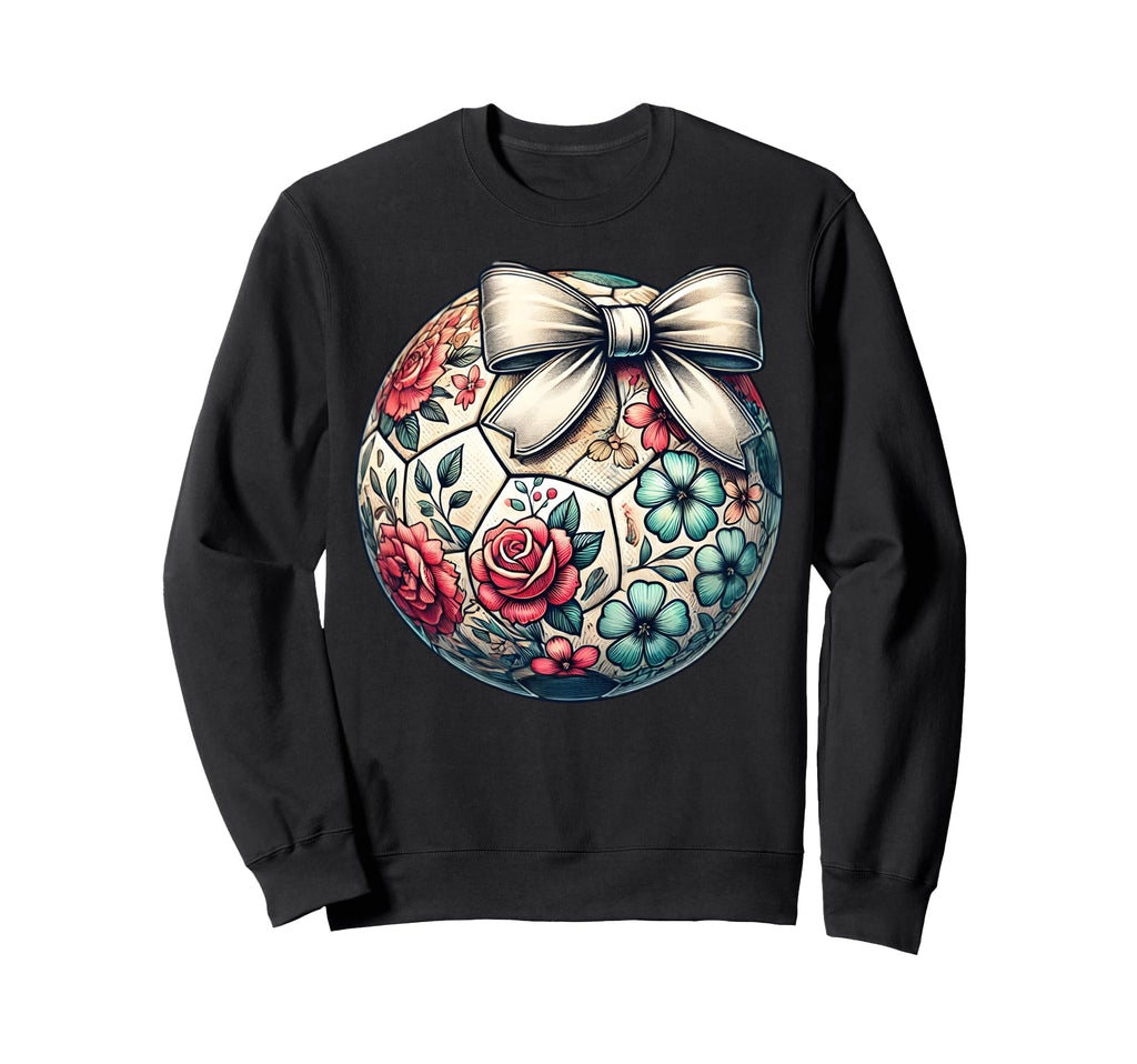 Floral Soccer Player Flower Soccer Sweatshirt - Novelty Apparel for Adults