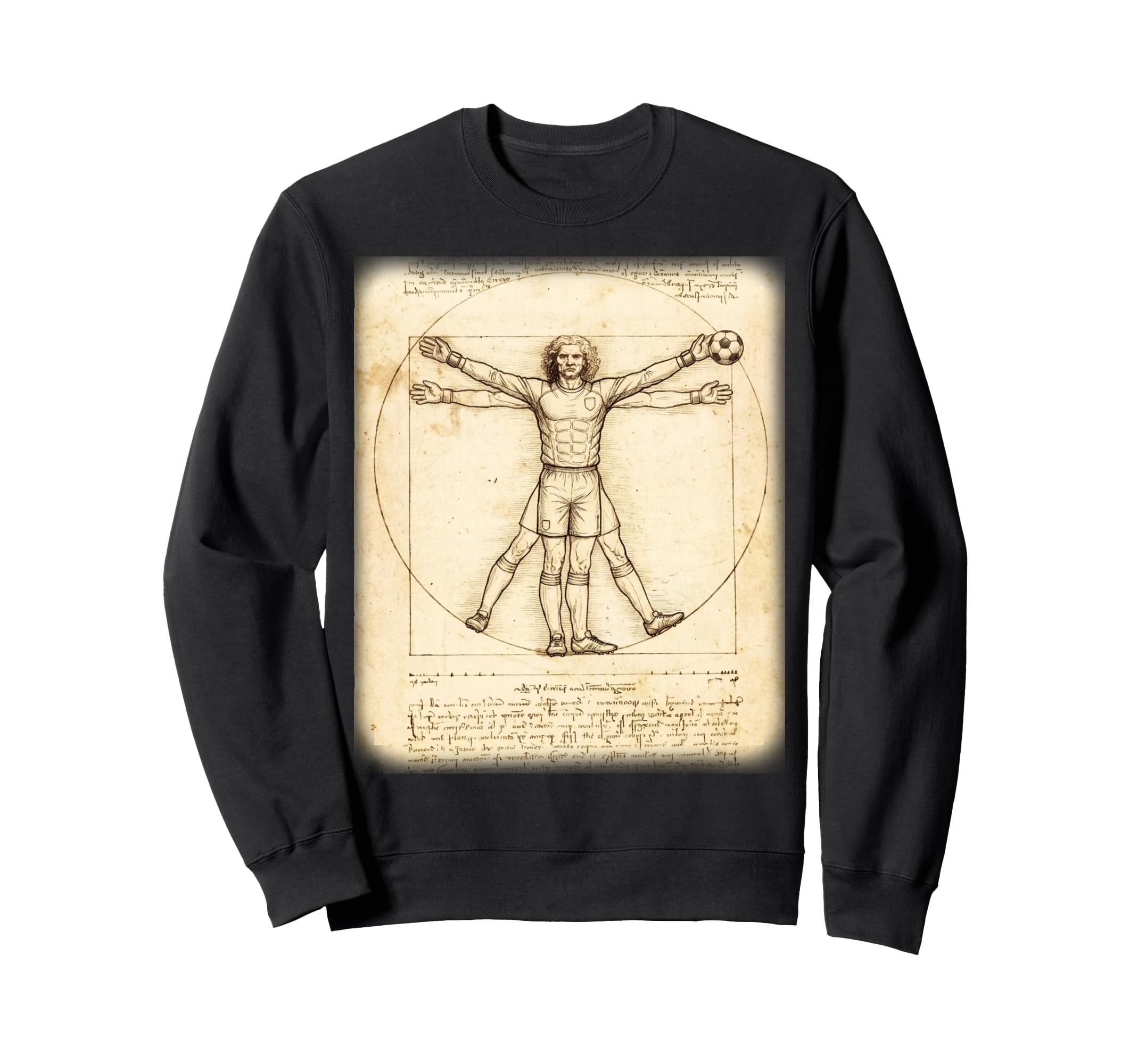 Renaissance Vitruvian Goalie Sweatshirt - Fun Novelty Design Unisex