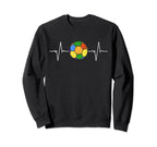 Soccer Ball Heartbeat Ekg Rainbow Sweatshirt - Fun Novelty Design Unisex