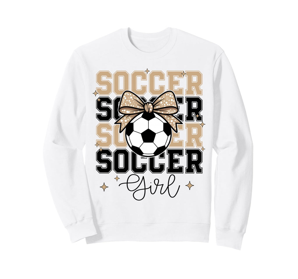 Groovy Soccer Coquette Bow Soccer Sweatshirt - Custom Art Print for Adults