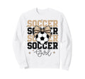 Groovy Soccer Coquette Bow Soccer Sweatshirt - Custom Art Print for Adults