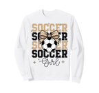Groovy Soccer Coquette Bow Soccer Sweatshirt - Custom Art Print for Adults