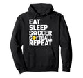 Athlete Eat Sleep Soccer Repeat Hoodie - Novelty Apparel Men Women
