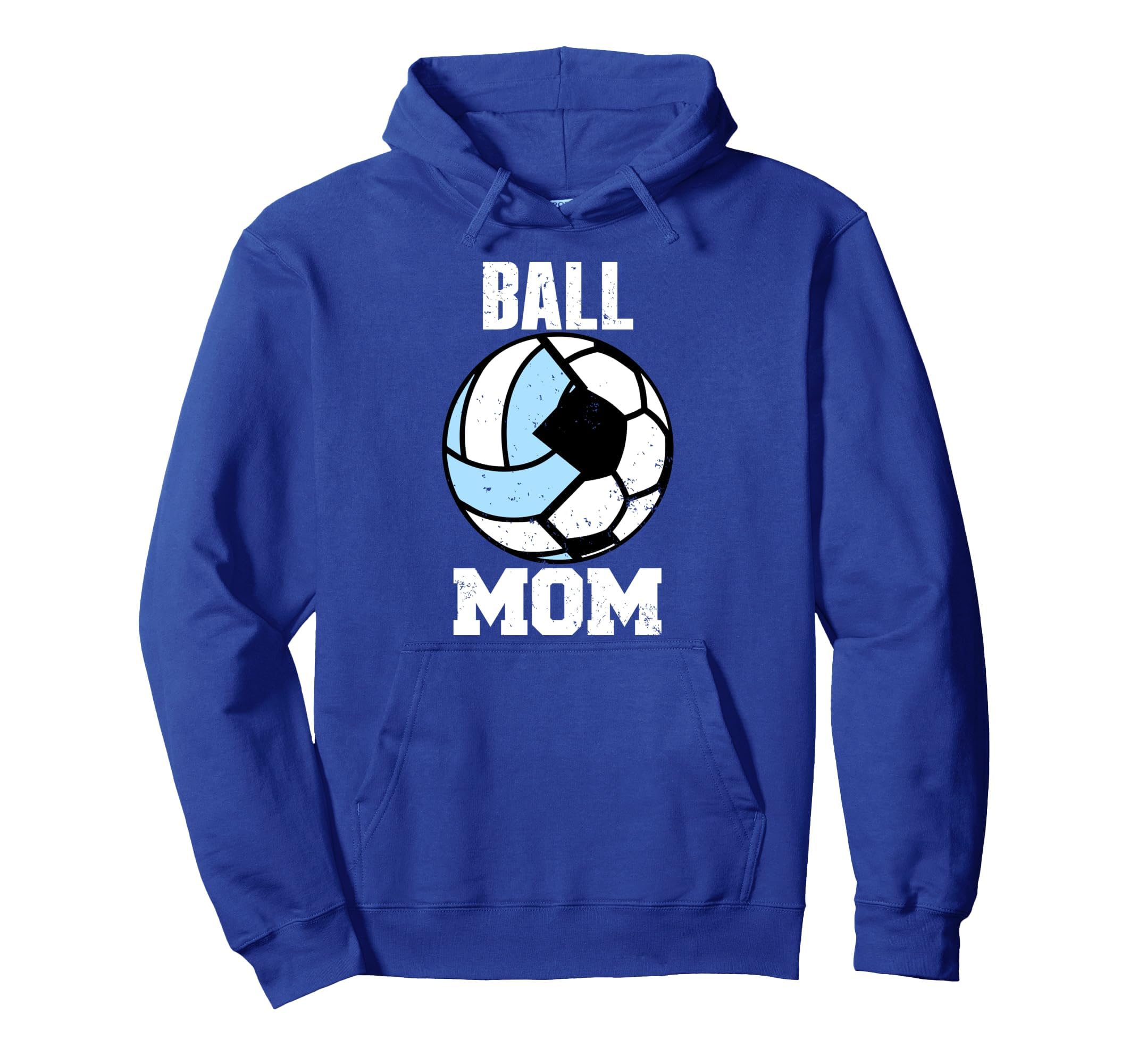 Ball Mom Funny Soccer Volleyball Mom Hoodie - Graphic Print Unisex