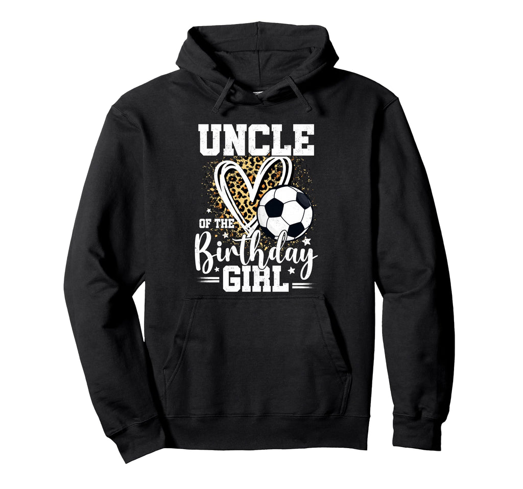 Uncle Birthday Soccer Ball Uncle Leopard Hoodie - Minimalist Print Unisex
