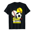 Ball Mama Baseball Softball Soccer Funny T-Shirt - Graphic Print Men Women