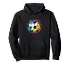 Colorful Soccer Ball Bold Hoodie - Graphic Print for Adults