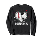 Ball Momma Baseball Soccer Heart Sweatshirt - Minimalist Print Men Women