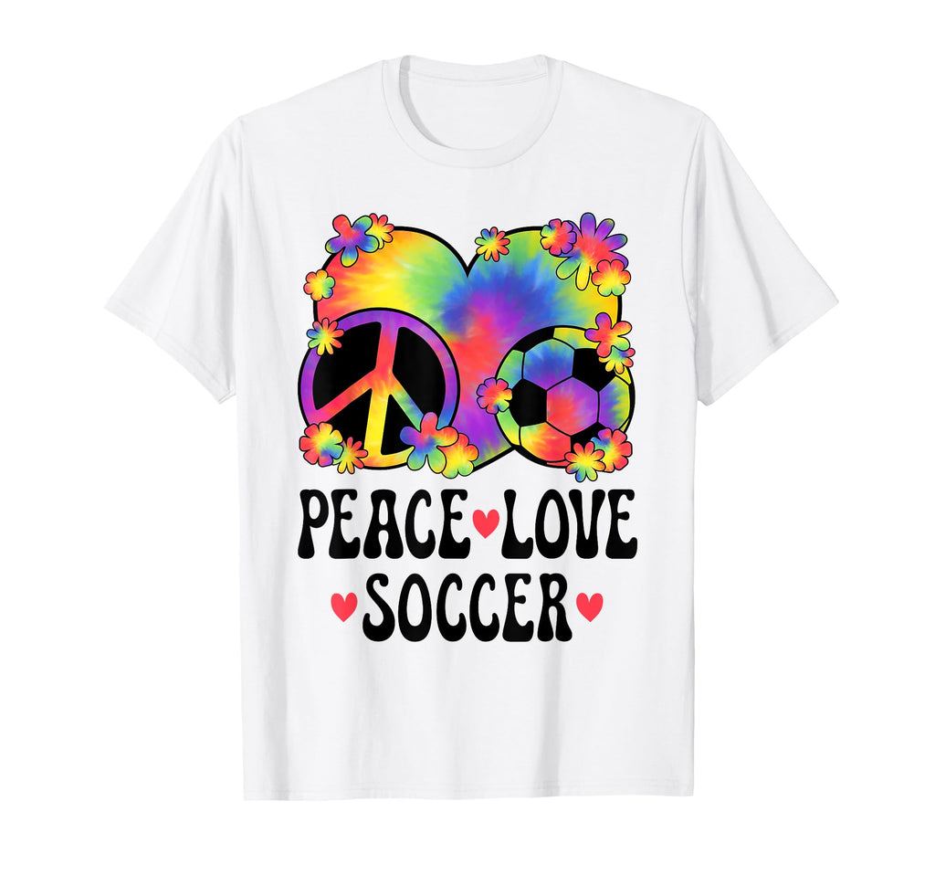 Peace Love Soccer Lover 60S 70S T-Shirt - Minimalist Print Men Women