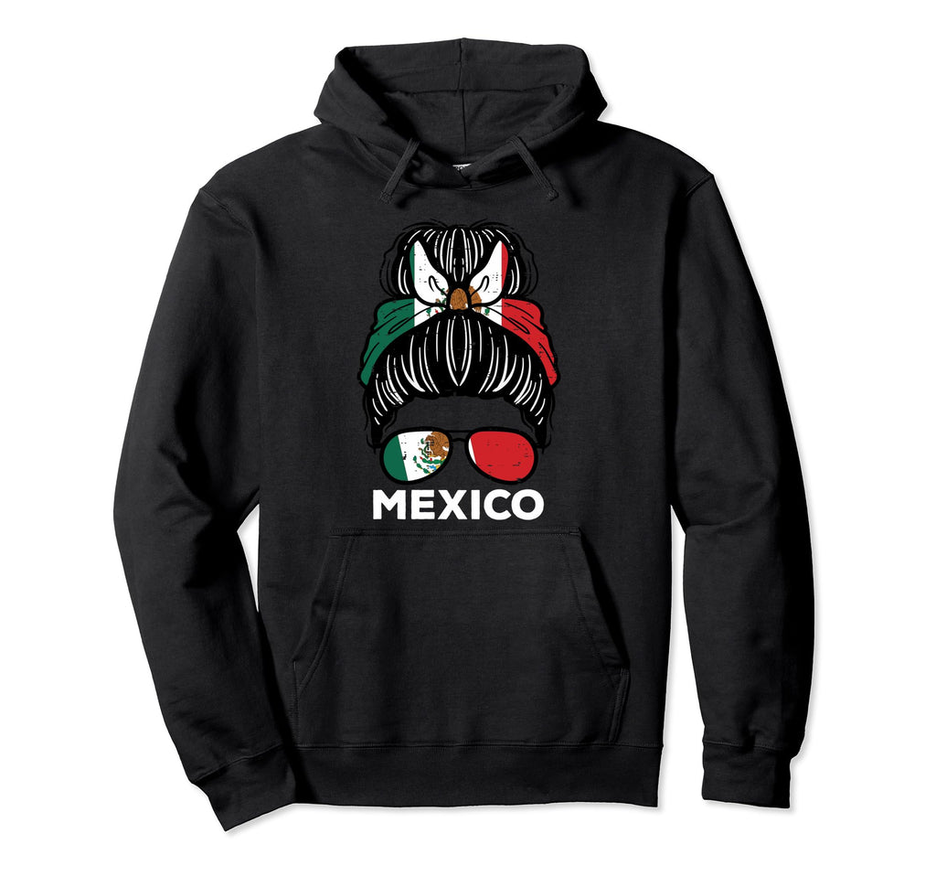 Mexico Flag Mexican Hairbun Football Hoodie - Minimalist Print Unisex