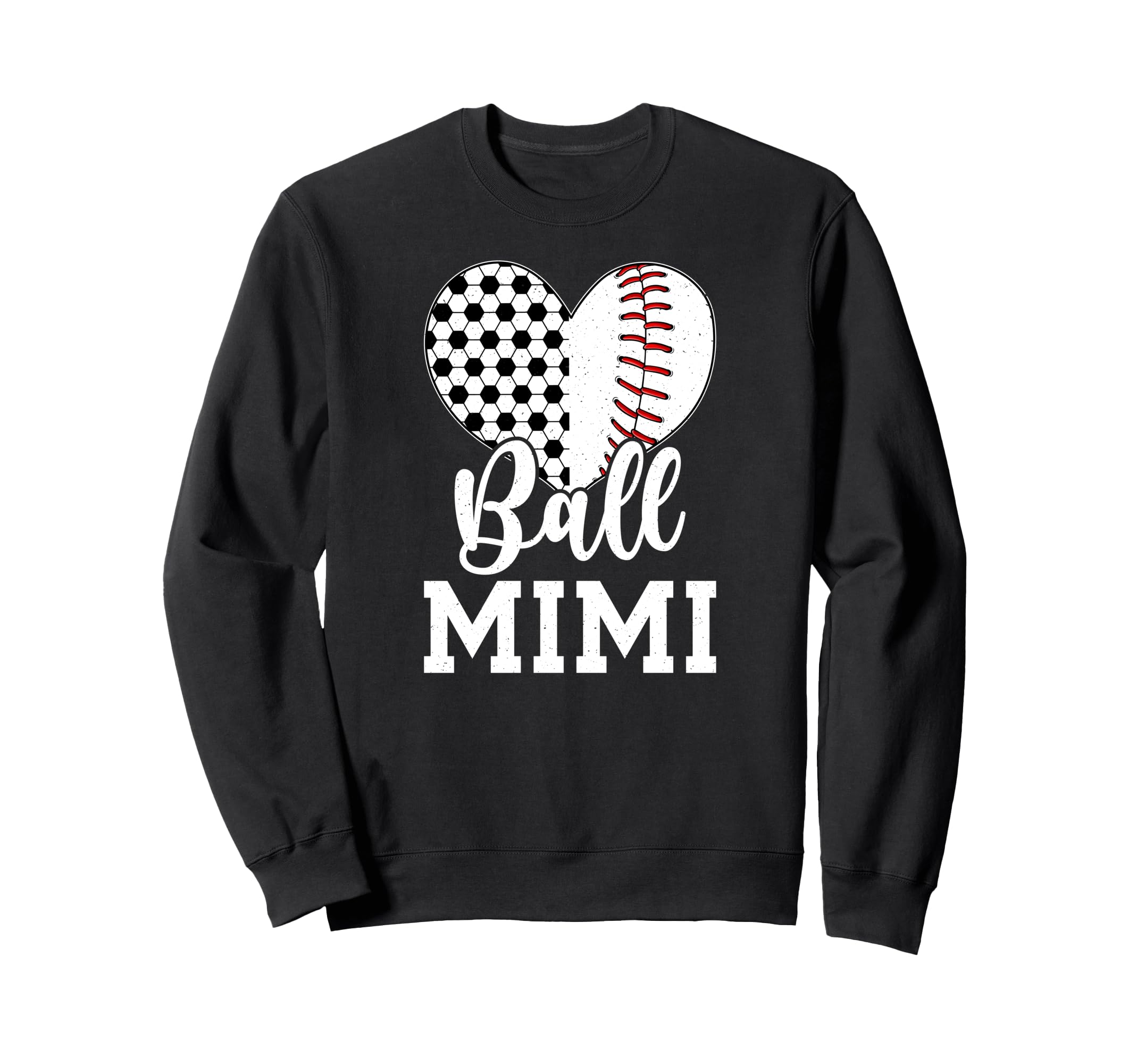 Ball Mimi Grandma Heart Baseball Sweatshirt - Unique Graphic Men Women